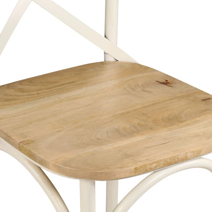 Kruisstoelen Massief Mangohout Wit