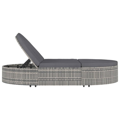 Ligbed Met Kussens 2-Persoons Poly Rattan