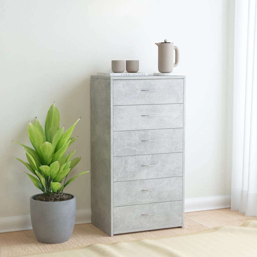 Dressoir Met 6 Lades 50X34X96 Cm Spaanplaat Kleurig