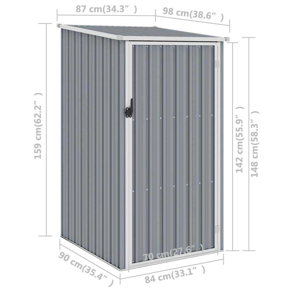 Tuinschuur 87X98X159 Cm Gegalvaniseerd Staal