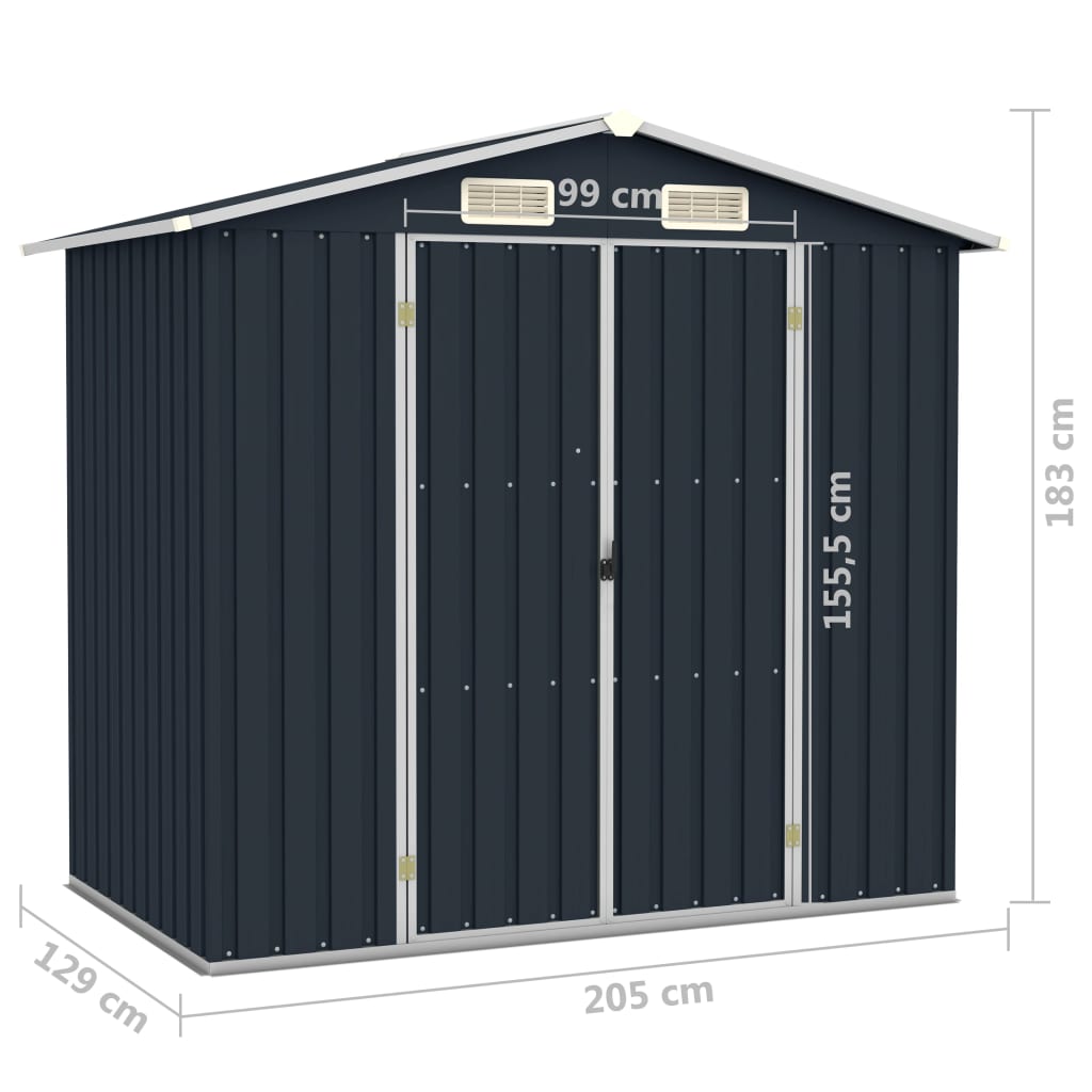 Tuinschuur 205X129X183 Cm Gegalvaniseerd Staal