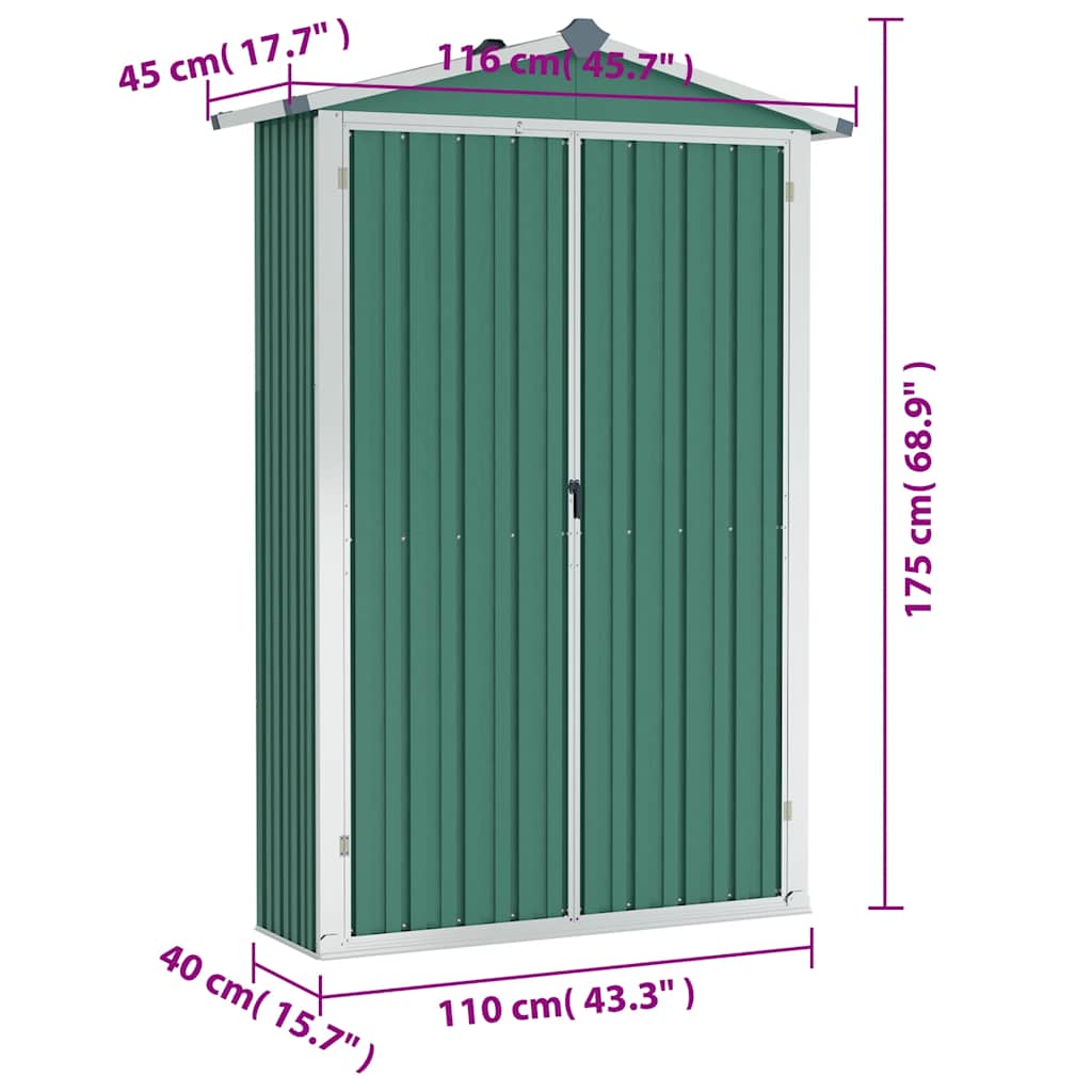 Tuinschuur 116X45X175 Cm Gegalvaniseerd Staal