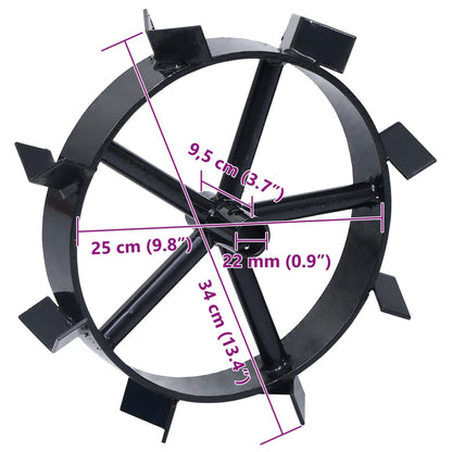 Wielen Voor 6,5 Pk Benzinefrees 2 St Metaal