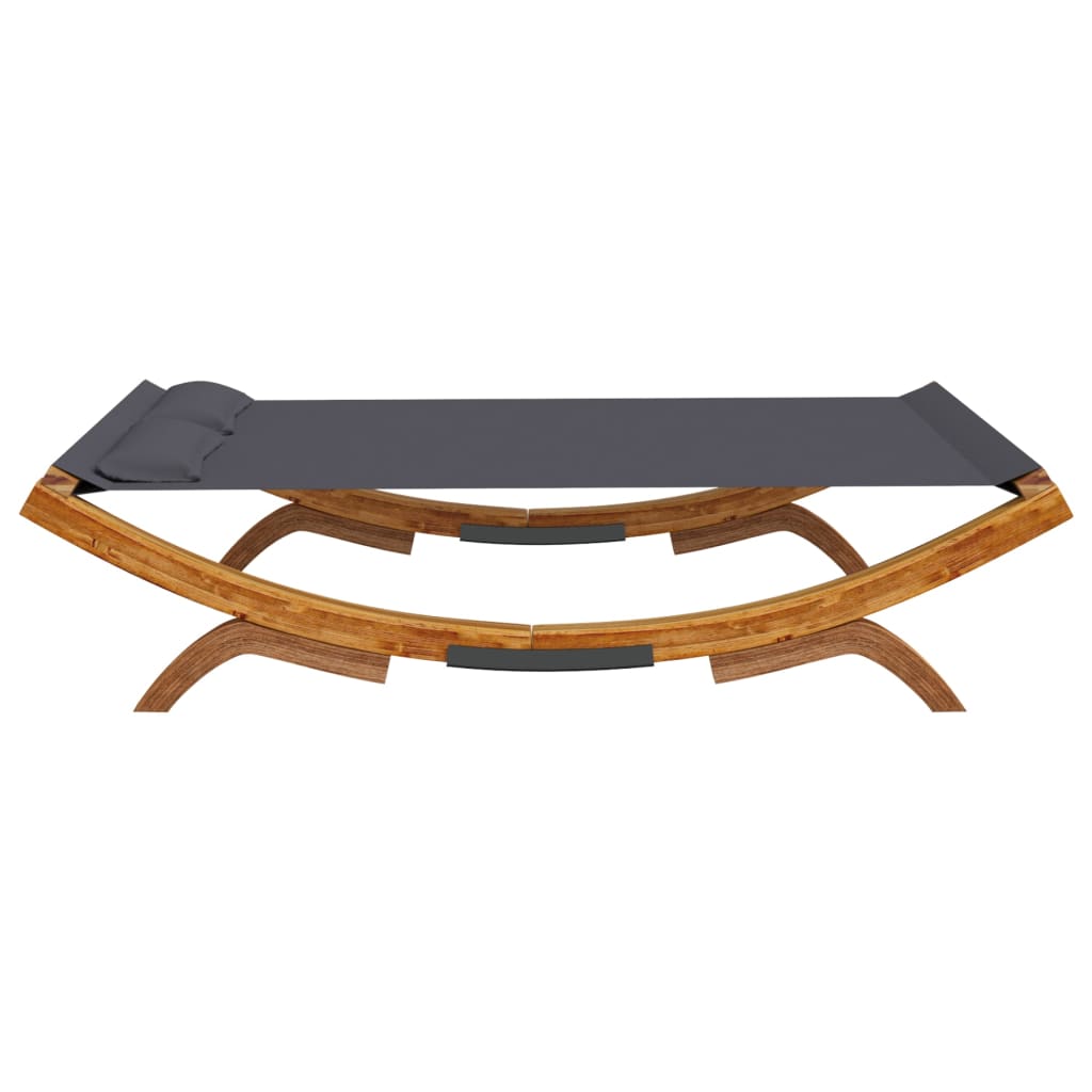 Loungebed 165X188,5X46 Cm Massief Gebogen Hout Kleurig