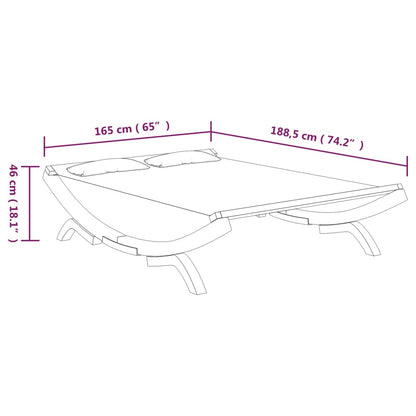Loungebed 165X188,5X46 Cm Massief Gebogen Hout Kleurig