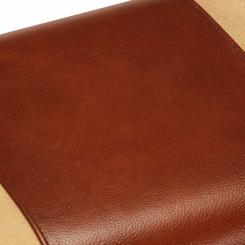 Bankje Turnbok Echt Leer En Massief Mangohout