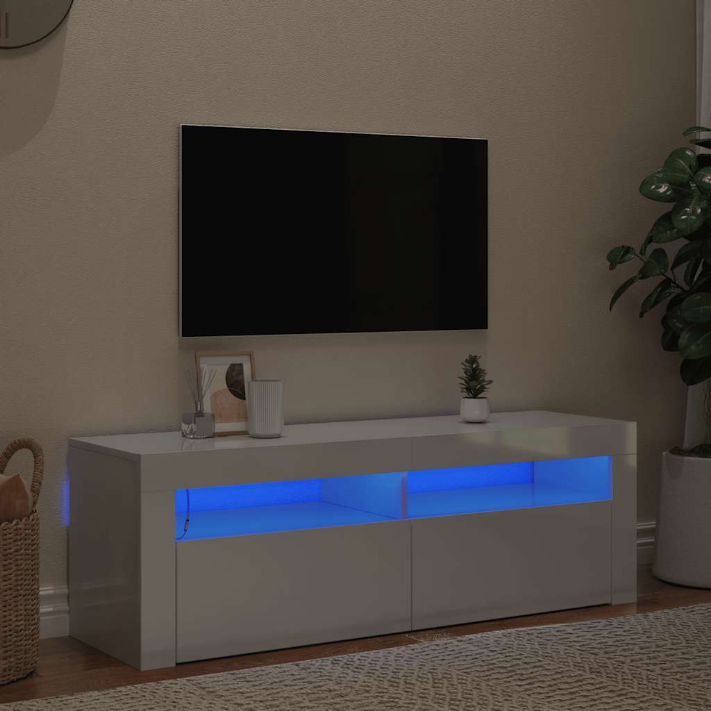 Tv-Meubel Met Led 120X35X40 Cm Bewerkt Hout