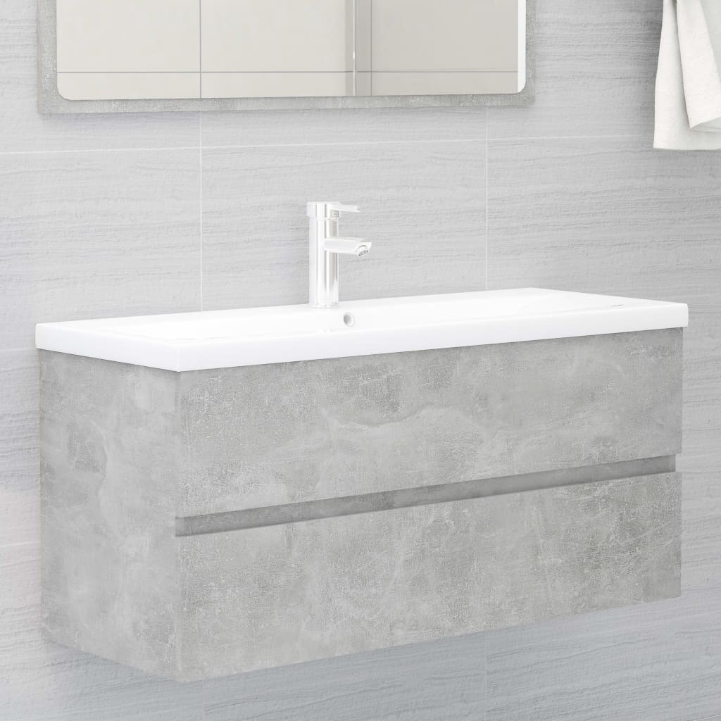 Badkamerwandkast 80X38,5X45 Cm Bewerkt Hout Betongrijs
