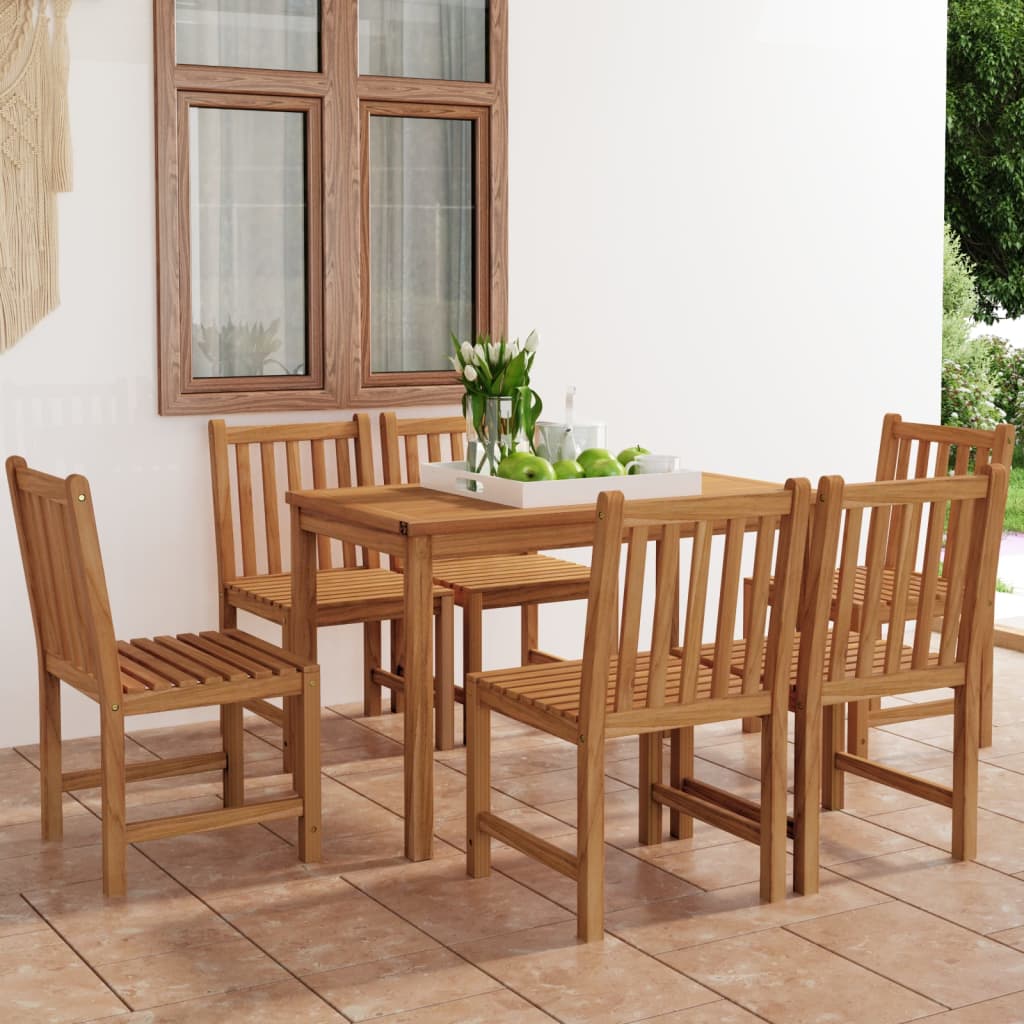 7-Delige Tuinset 120X70 Cm Massief Teakhout
