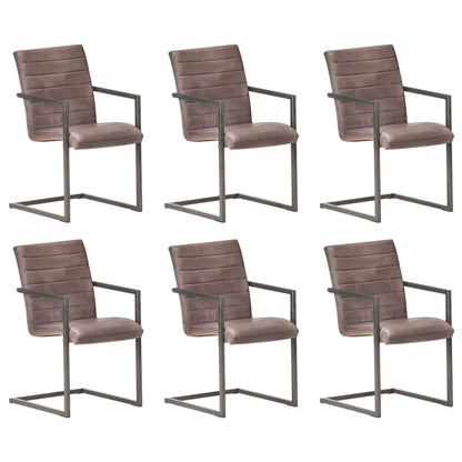 Eetkamerstoelen Echt Leer Bruin