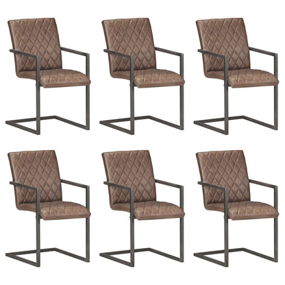 Eetkamerstoelen Echt Leer Bruin