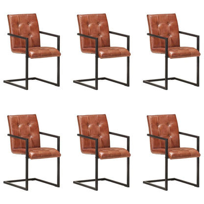 Eetkamerstoelen Echt Leer Bruin