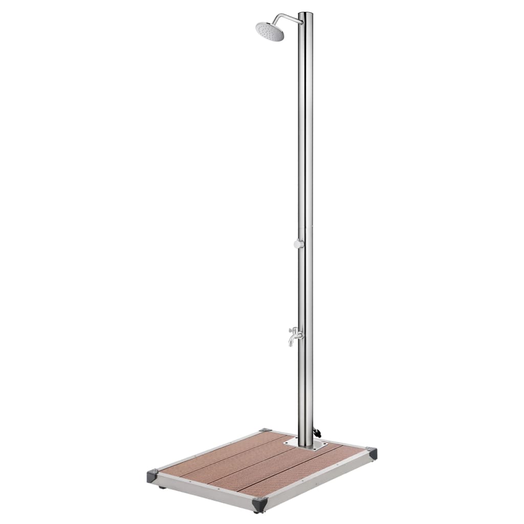 Buitendouche Met Grijze Basis 220 Cm Roestvrij Staal