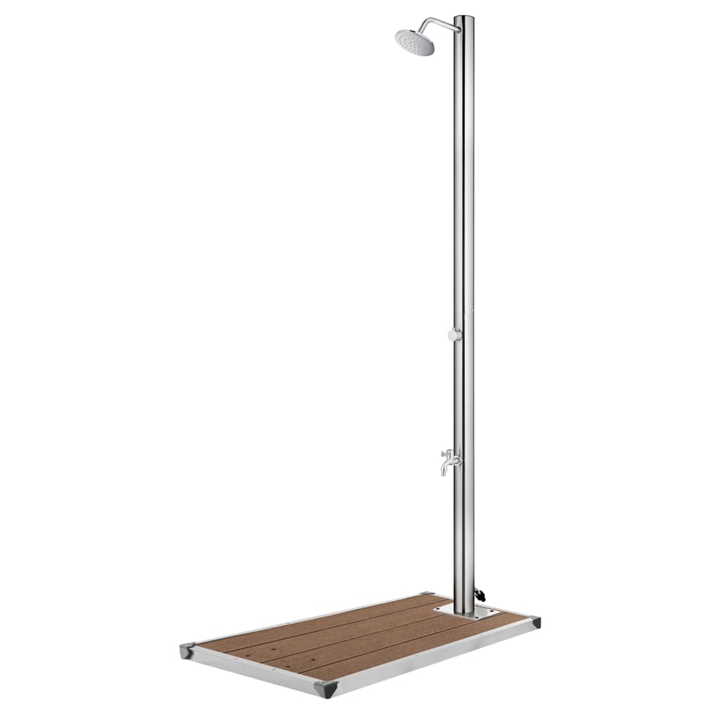 Buitendouche Met Grijze Basis 220 Cm Roestvrij Staal
