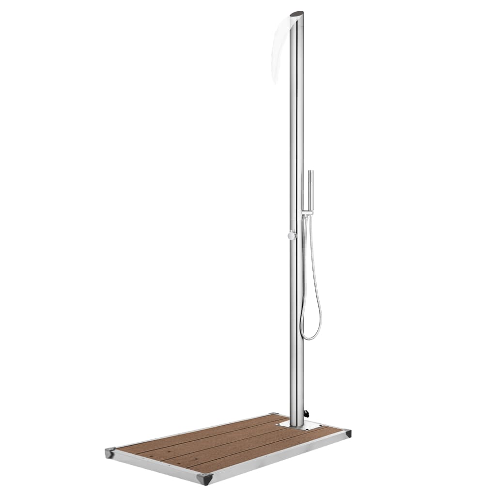 Buitendouche Met Grijze Basis 225 Cm Roestvrij Staal