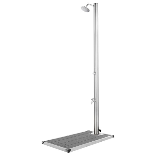 Buitendouche Met Grijze Basis 220 Cm Roestvrij Staal