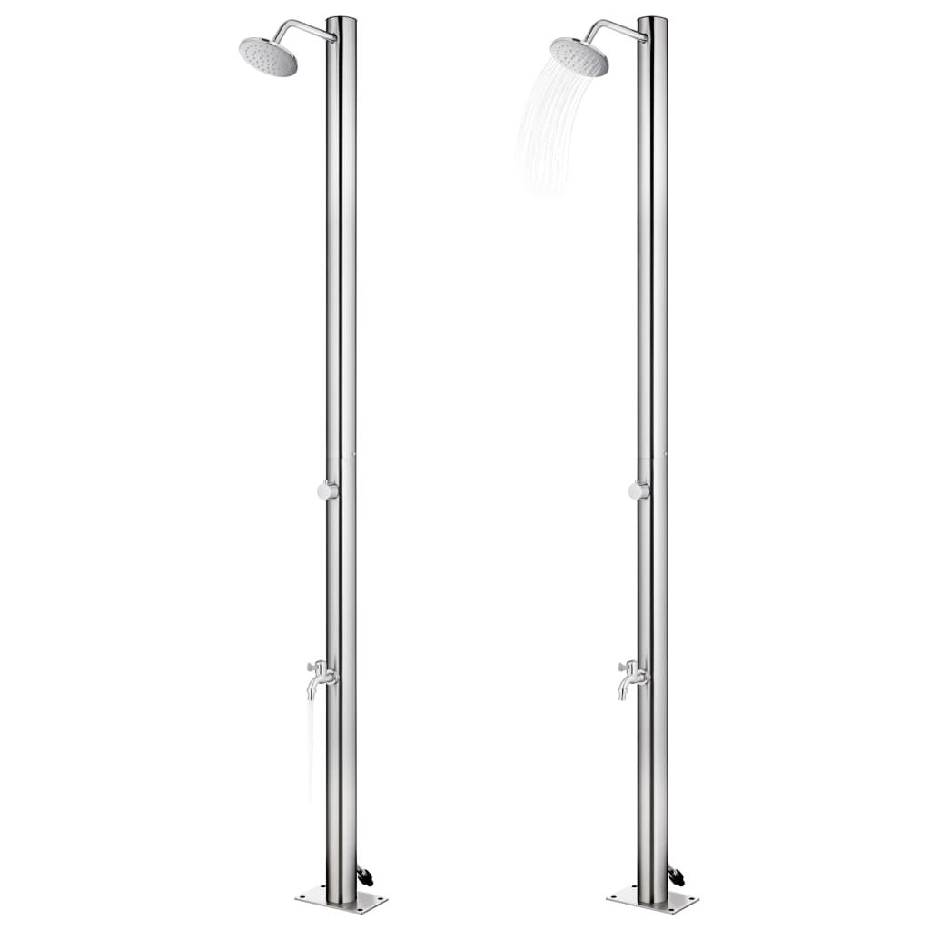 Buitendouche Met Grijze Basis 220 Cm Roestvrij Staal
