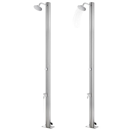 Buitendouche Met Grijze Basis 220 Cm Roestvrij Staal