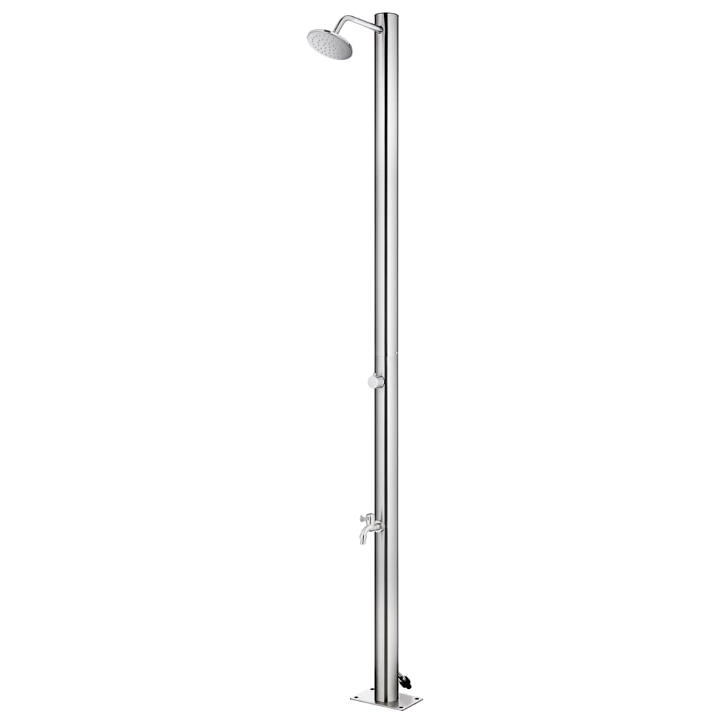Buitendouche Met Grijze Basis 220 Cm Roestvrij Staal