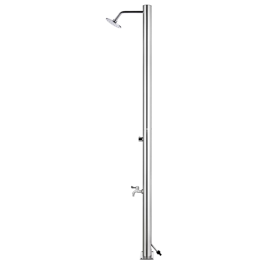 Buitendouche Met Grijze Basis 220 Cm Roestvrij Staal