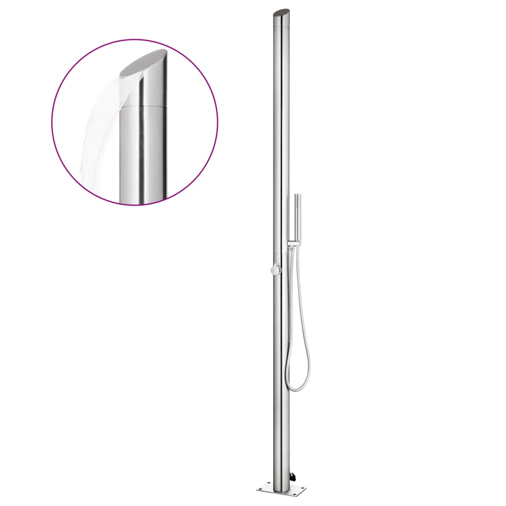 Buitendouche Met Grijze Basis 225 Cm Roestvrij Staal
