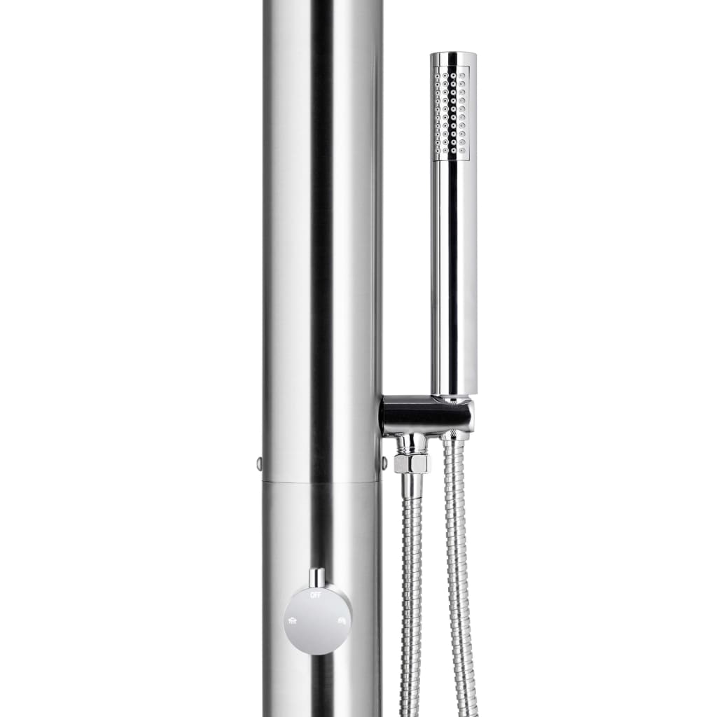 Buitendouche Met Grijze Basis 225 Cm Roestvrij Staal