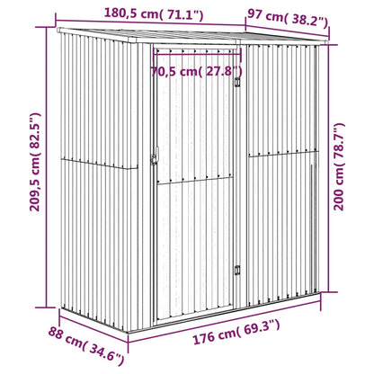 Tuinhuis 180,5X97X209,5 Cm Gegalvaniseerd Staal
