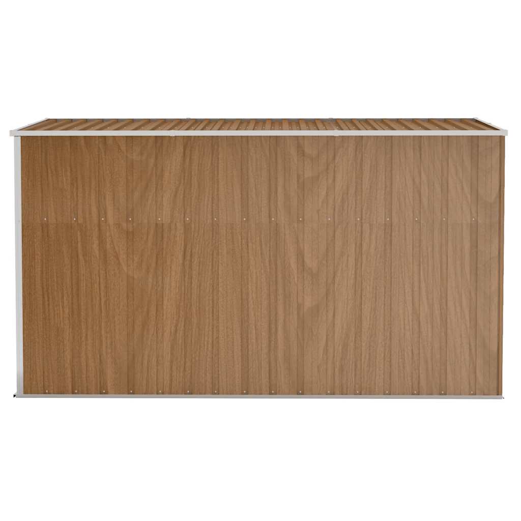 Tuinhuis Aan De Muur 118X288X178 Cm Gegalvaniseerd Staal Bruin
