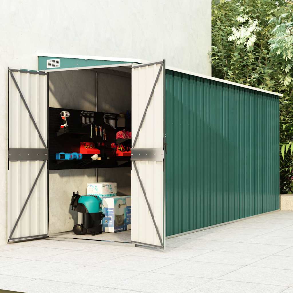 Tuinschuur Wandmontage 118X382X178 Cm Staal Groen