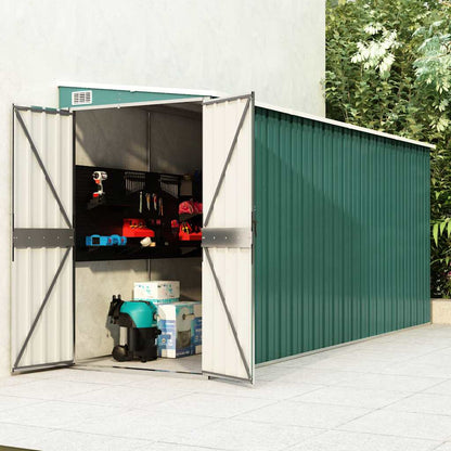 Tuinschuur Wandmontage 118X382X178 Cm Staal Groen