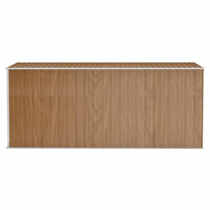 Tuinhuis Aan De Muur 118X382X178 Cm Gegalvaniseerd Staal Bruin