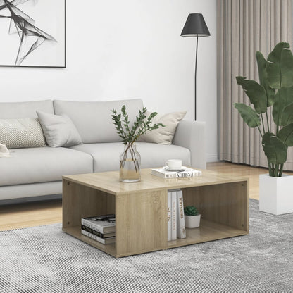 Salontafel 90X67X33 Cm Bewerkt Hout Kleurig