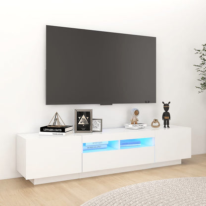 Tv-Meubel Met Led 180X35X40 Cm Bewerkt Hout Artisanaal Eiken