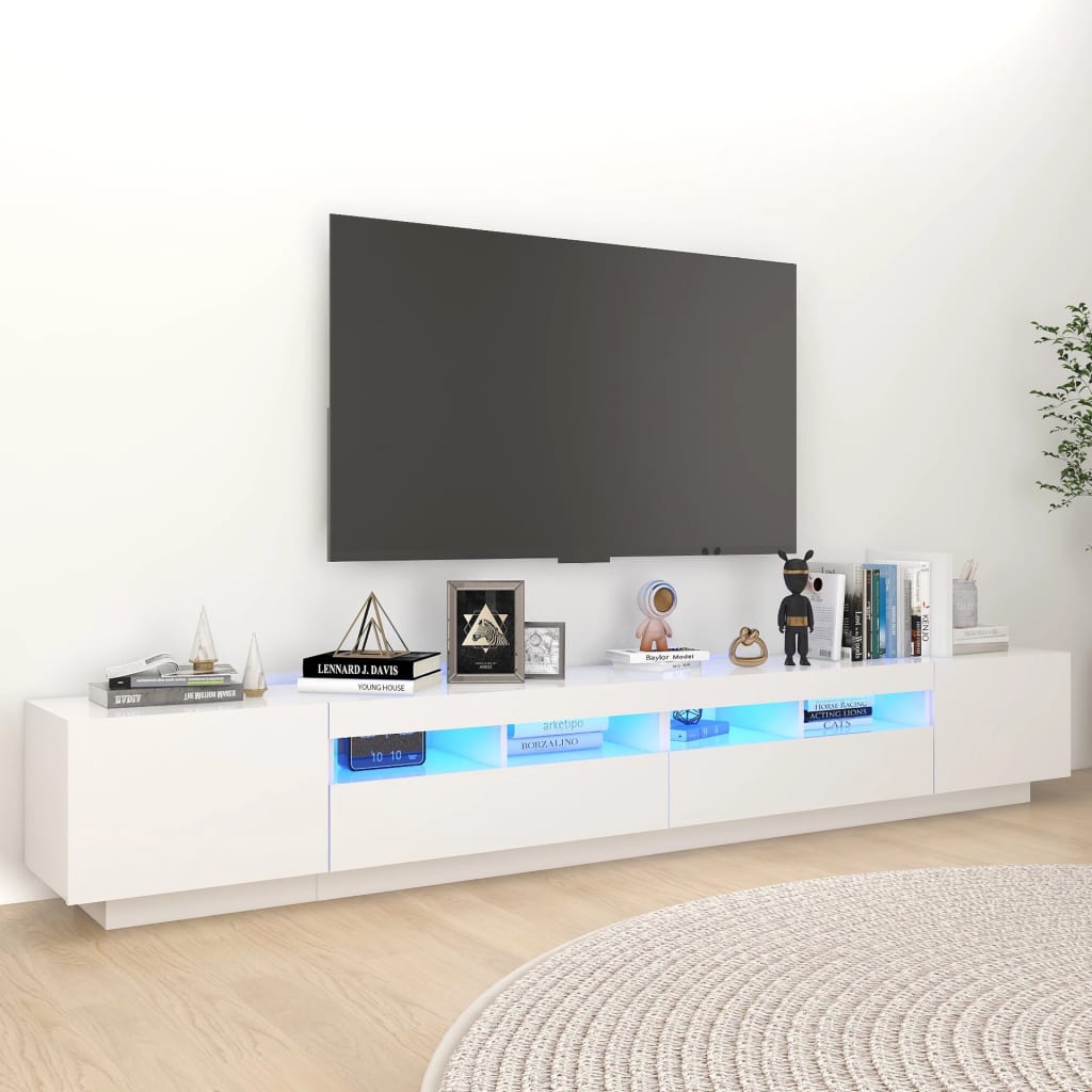 Tv-Meubel Met Led 260X35X40 Cm Bewerkt Hout
