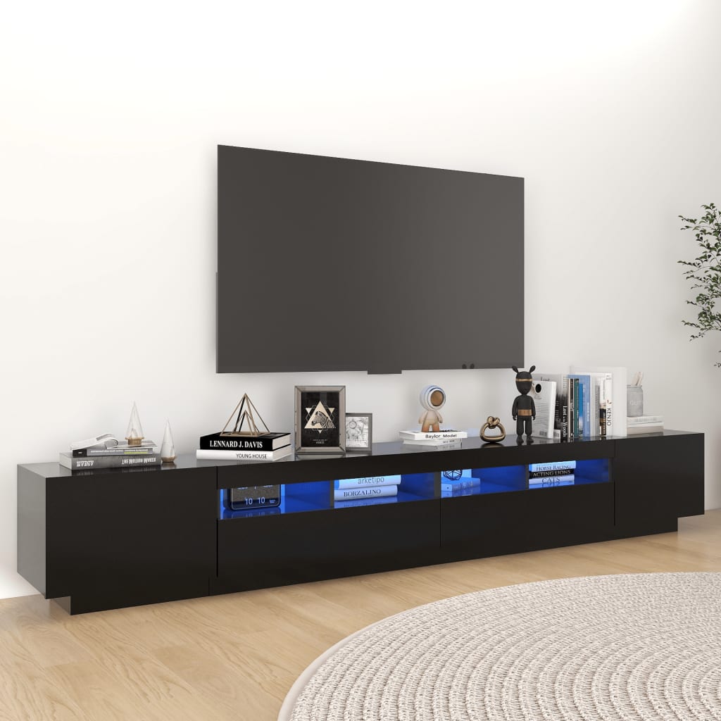 Tv-Meubel Met Led 260X35X40 Cm Bewerkt Hout