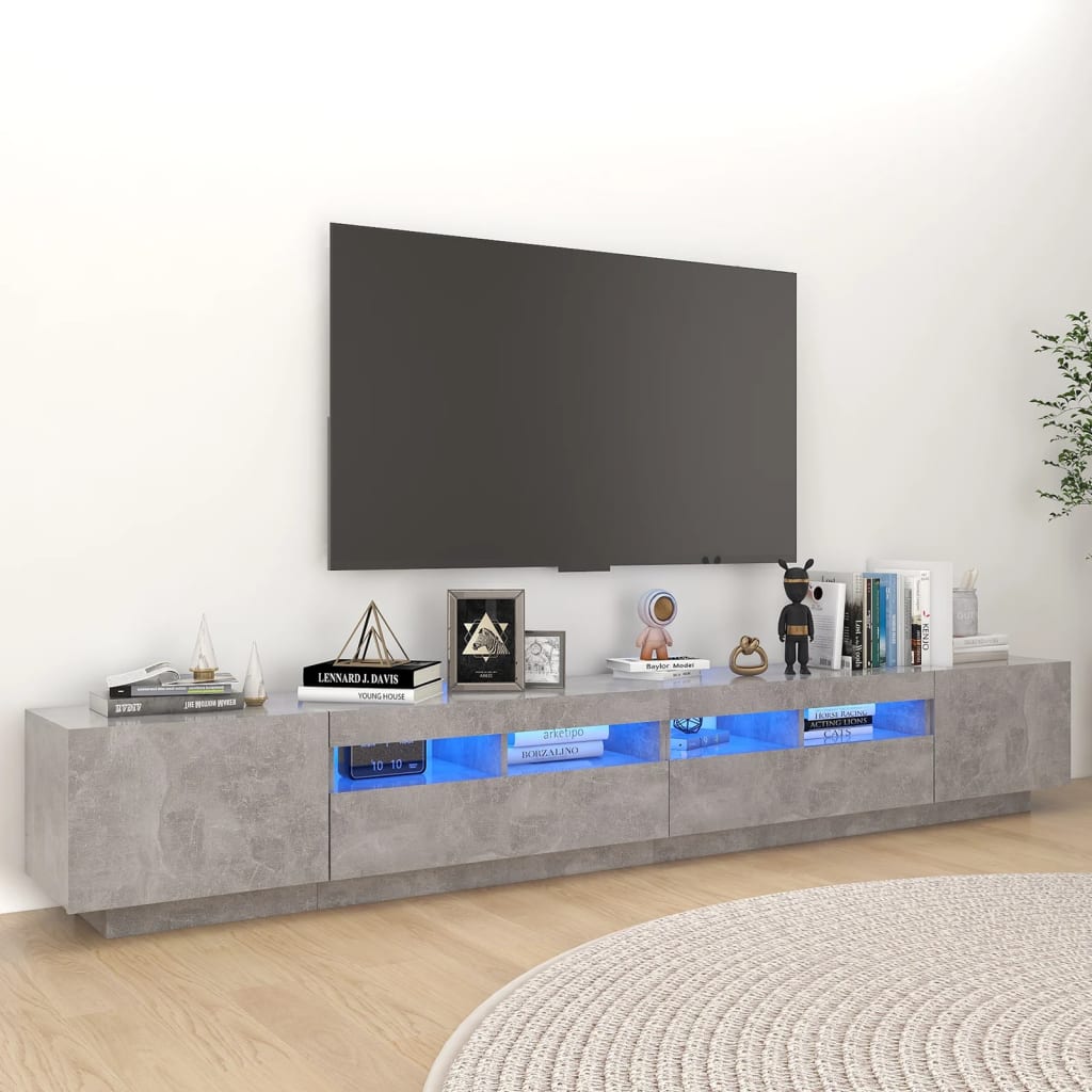 Tv-Meubel Met Led 260X35X40 Cm Bewerkt Hout