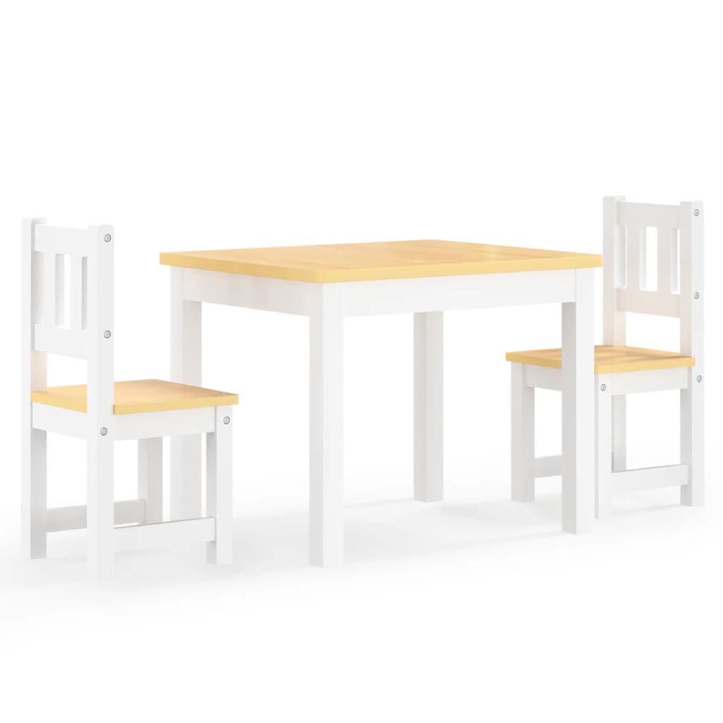 3-Delige Kindertafel- En Stoelenset Mdf En Grijs