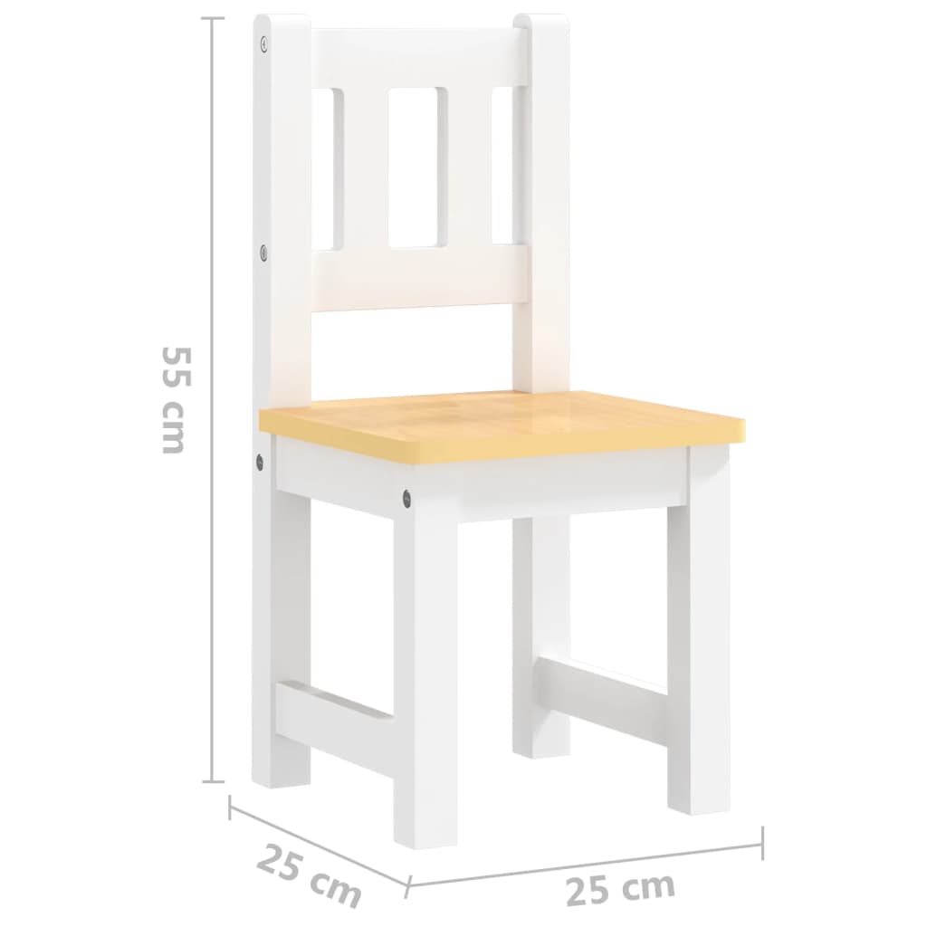 3-Delige Kindertafel- En Stoelenset Mdf En Grijs