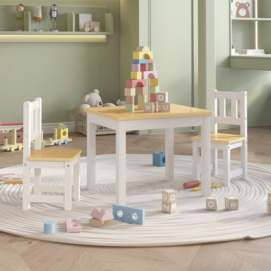 3-Delige Kindertafel- En Stoelenset Mdf En Grijs