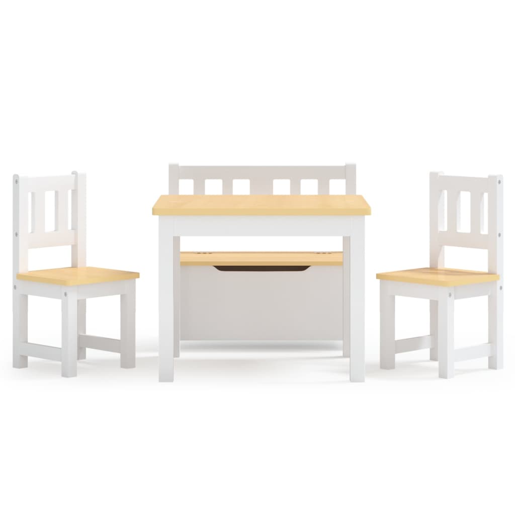 4-Delige Kindertafel- En Stoelenset Mdf