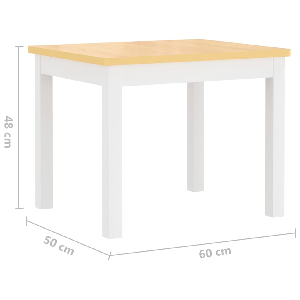 4-Delige Kindertafel- En Stoelenset Mdf