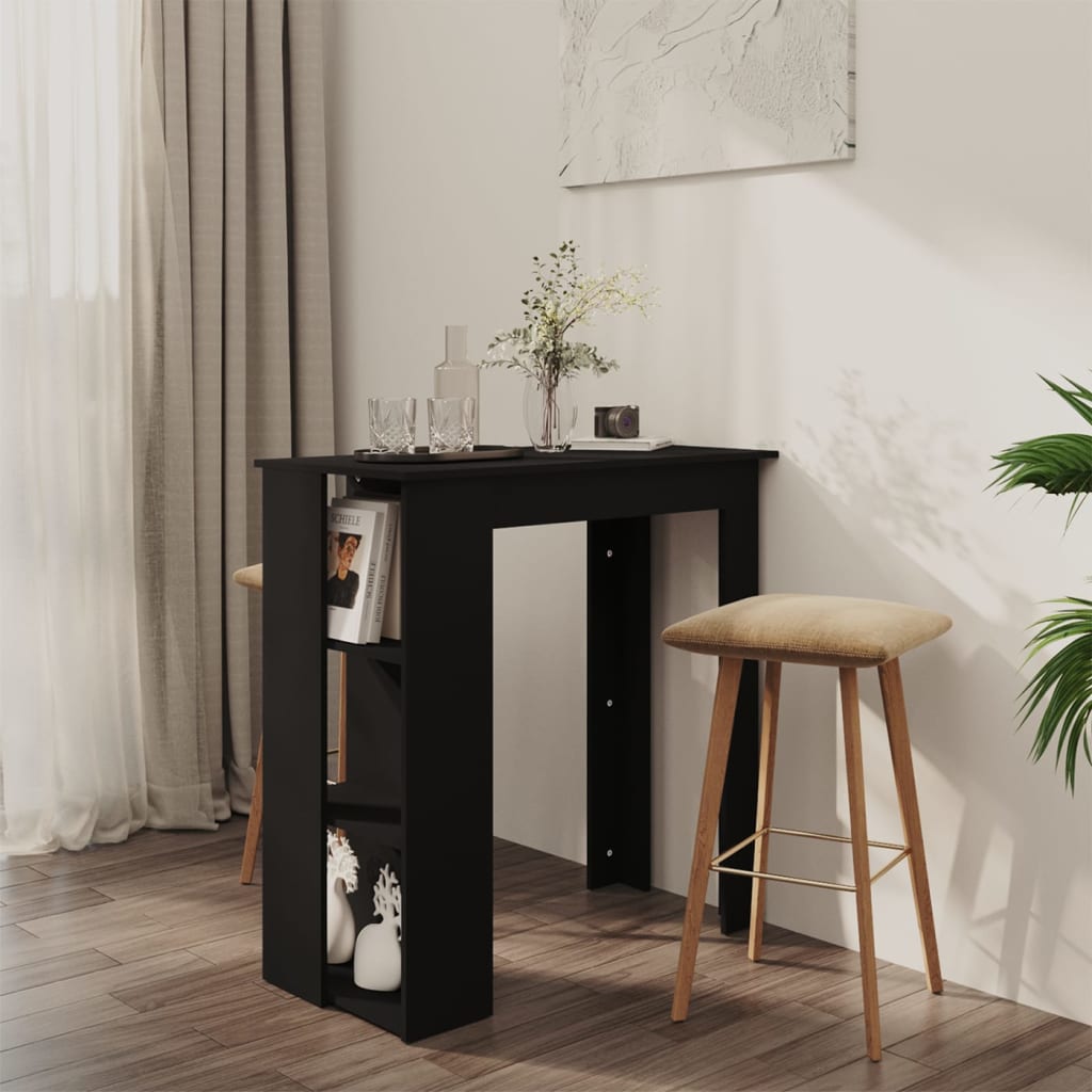 Bartafel Met Schap 102X50X103,5Cm Bewerkt Hout Artisanaal Eiken