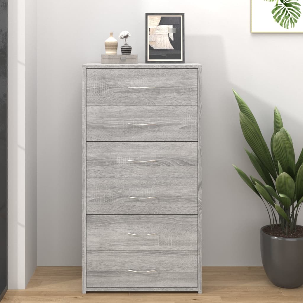 Dressoir Met 6 Lades 50X34X96 Cm Spaanplaat Kleurig