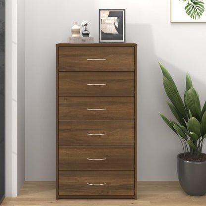 Dressoir Met 6 Lades 50X34X96 Cm Spaanplaat Kleurig