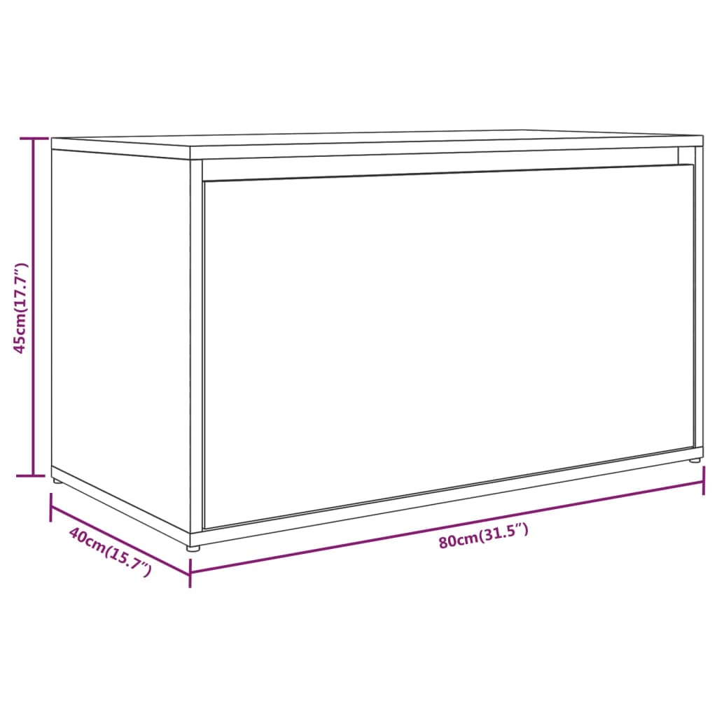 Halbankje 80X40X45 Cm Bewerkt Hout Kleurig