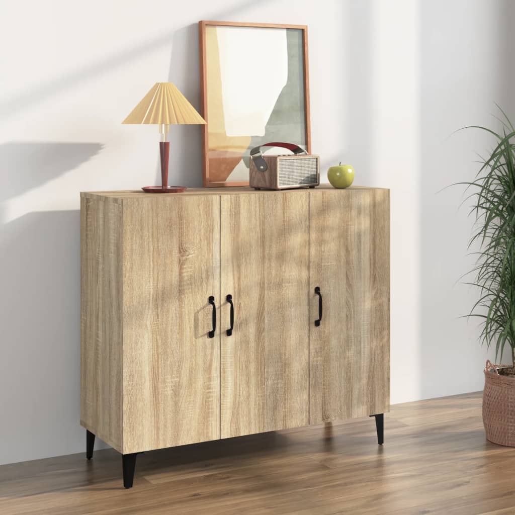 Dressoir 90X34X80 Cm Bewerkt Hout Kleurig