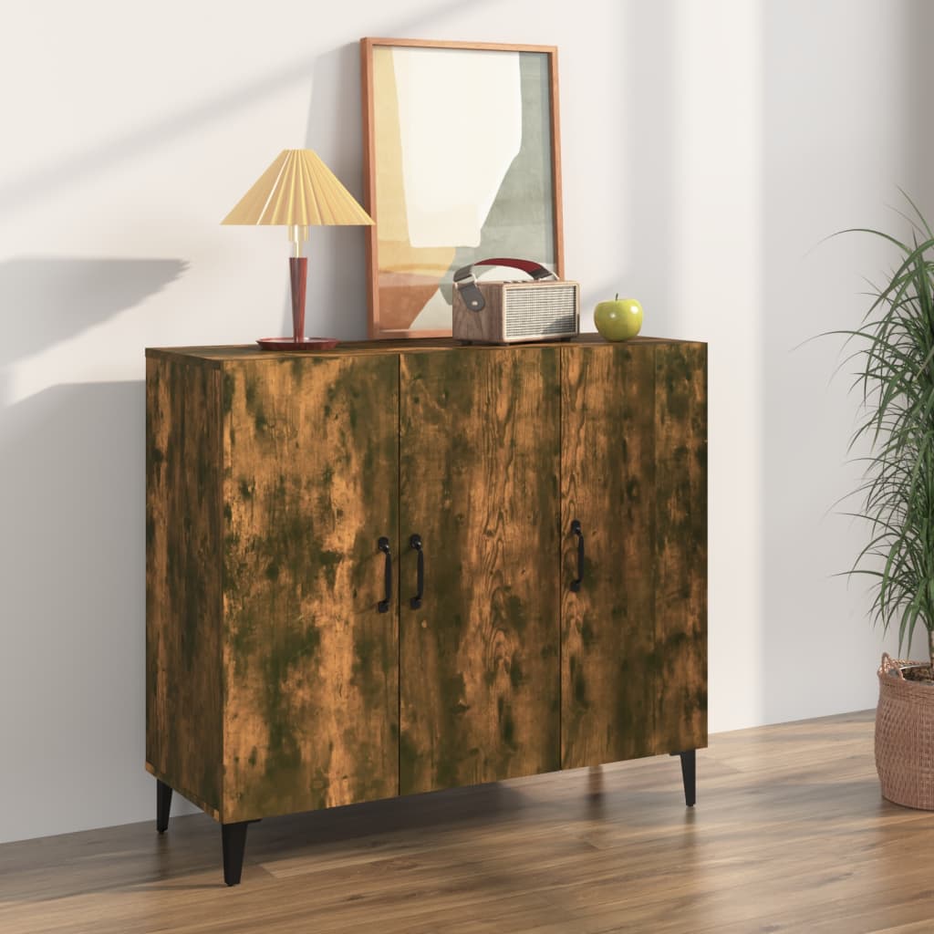 Dressoir 90X34X80 Cm Bewerkt Hout Kleurig