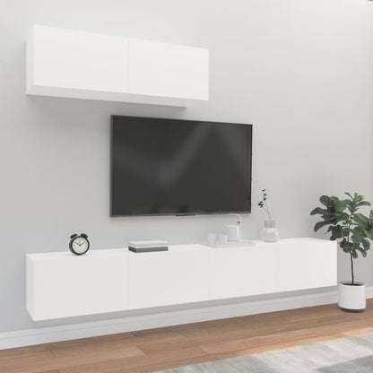 3-Delig Tv-Meubelset Wandmontage Bewerkt Hout Kleurig