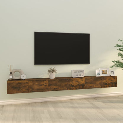 3-Delig Tv-Meubelset Wandmontage Bewerkt Hout Kleurig