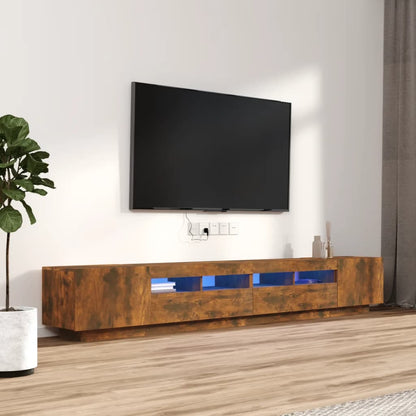Tv-Meubel Met Led 260X35X40 Cm Bewerkt Hout
